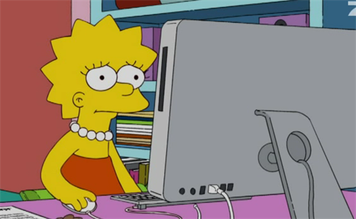 Lisa Simpson am iMac