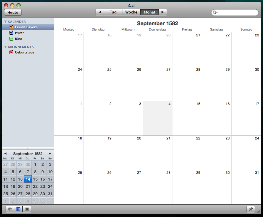 Kalendereinführung | Screenshots | Galerie | MacTechNews.de